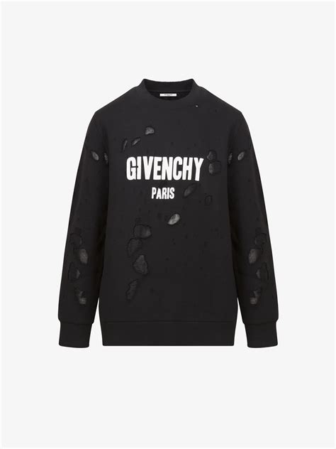 givenchy paris destroyed sweatshirt red|Givenchy oversized sweatshirt.